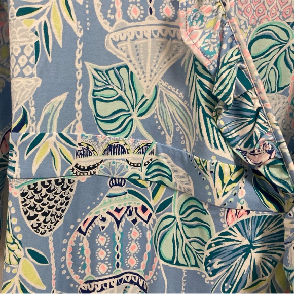 Lilly Pulitzer Dress Jessalynne Wrap Romper Blue Peri Lapis Lanterns Medium - Picture 9 of 16